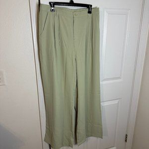 Wide Leg Trouser Pants Green